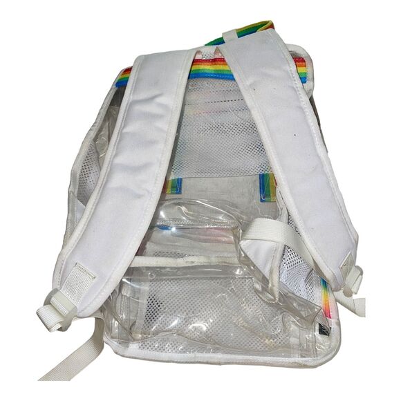 Clear backpack, Heavy Duty Transparent School Backpack Rainbow Straps - Picture 4 of 12